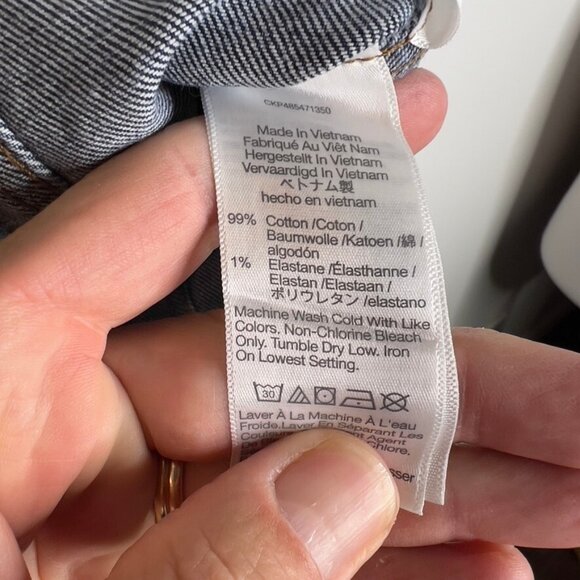 Madewell $82 Denim Darted Crop Top Marbern Wash Size 10 NP011 - Picture 7 of 9